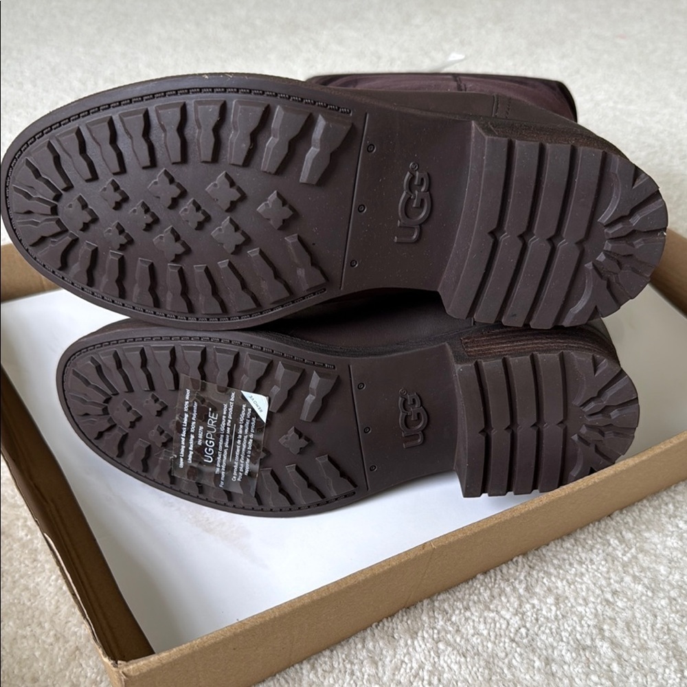 UGG Women's Brown Leather Boots - Picture 9 of 9
